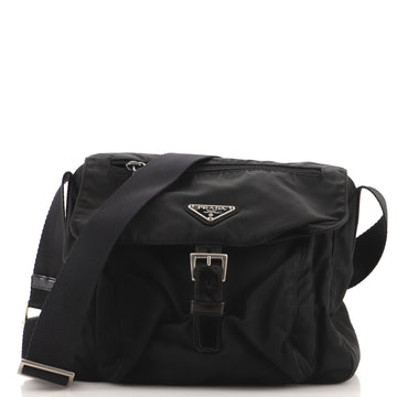 Prada Buckle Messenger Bag Tessuto Small