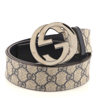 Gucci Interlocking G Belt GG Coated Canvas Wide