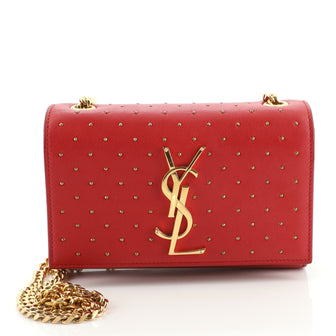 Saint Laurent Classic Monogram Crossbody Bag Studded Leather Small