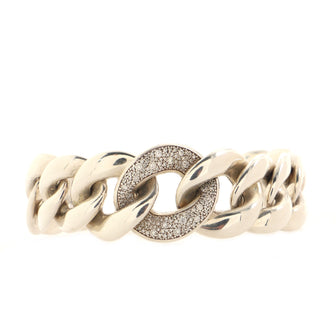 David Yurman Belmont Curb Link Bracelet Sterling Silver with Diamonds Large