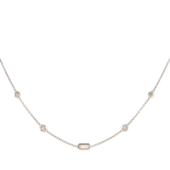 David Yurman Novella Station Necklace 18K White Gold with Diamonds Mini