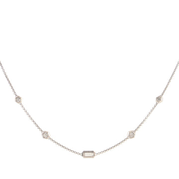 David Yurman Novella Station Necklace 18K White Gold with Diamonds Mini
