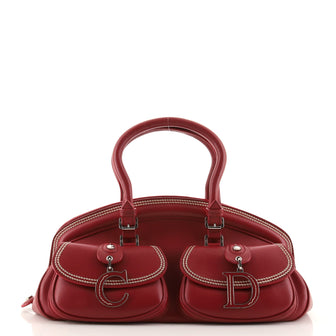 Christian Dior Detective Handle Bag Leather Medium