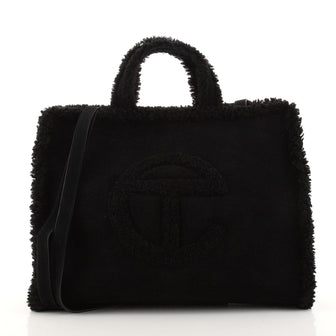 Telfar UGG Shopping Tote Suede with Shearling Medium