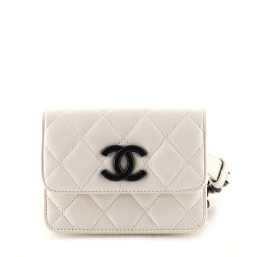 Chanel My Everything Flap Card Holder Belt Bag Quilted Caviar