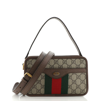 Gucci Ophidia Top Handle Camera Bag GG Coated Canvas Small