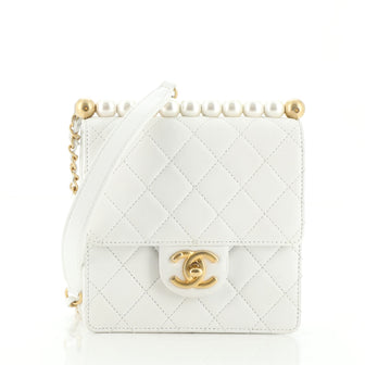 Chanel Chic Pearls Flap Bag Quilted Lambskin Mini