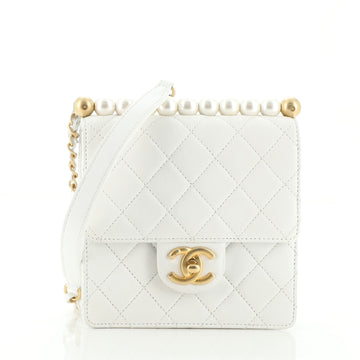 Chanel Chic Pearls Flap Bag Quilted Lambskin Mini