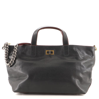 Chanel Mademoiselle Lock Chain Tote Glazed Calfskin Large