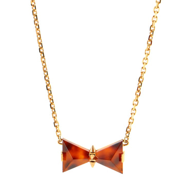 Louis Vuitton Spikey Bow Pendant Necklace Metal with Resin