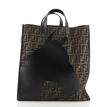 Fendi Selleria Horse Tote Zucca Canvas with Leather Large