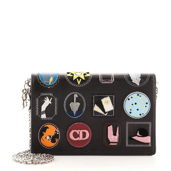 Christian Dior Wallet on Chain Patch Embellished Leather