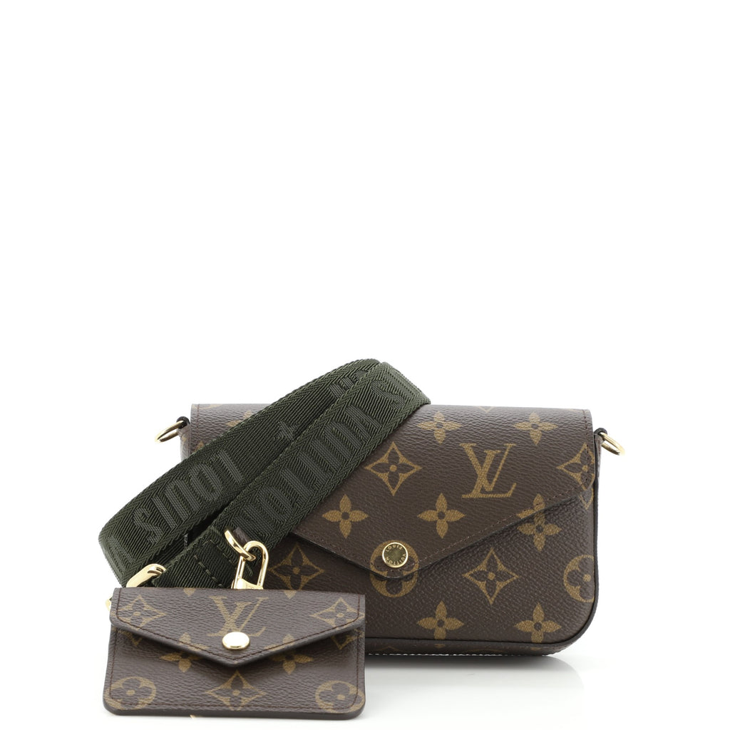 Louis Vuitton Felicie Strap & Go Handbag Monogram Canvas Brown 11434688