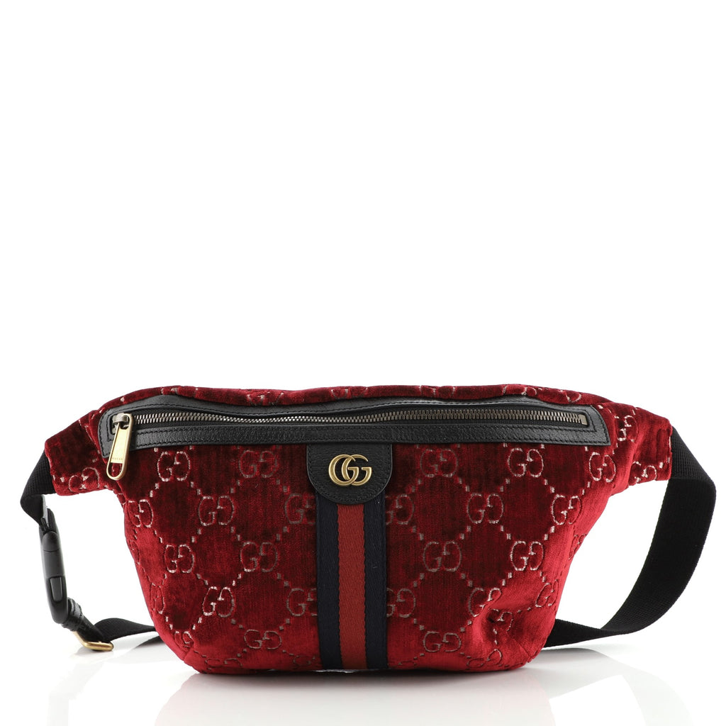 Gucci Ophidia Zip Belt Bag GG Velvet Red 11434694