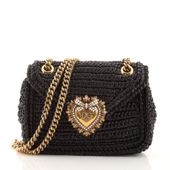 Dolce & Gabbana Devotion Crossbody Bag Raffia Crochet Medium