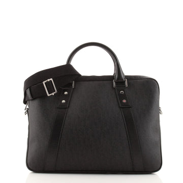Christian Dior Convertible Zip Briefcase Darklight Coated Canvas