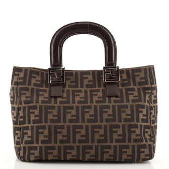 Fendi Vintage FF Handle Tote Zucca Canvas Small