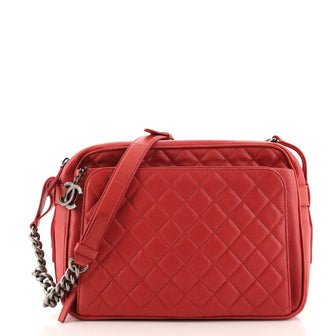 Chanel Business Trip Camera Bag Quilted Caviar Large