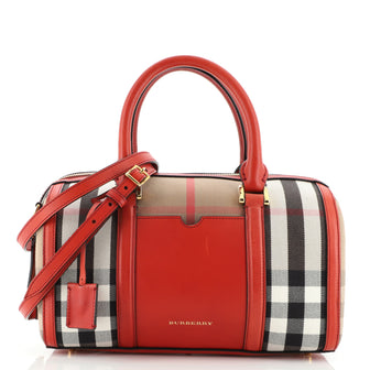 Burberry Alchester Convertible Satchel House Check and Leather Medium