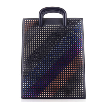 Christian Louboutin Trictrac Portfolio Bag Leather and Spiked Leather Large