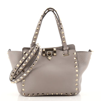 Valentino Rockstud Tote Pebbled Leather Mini