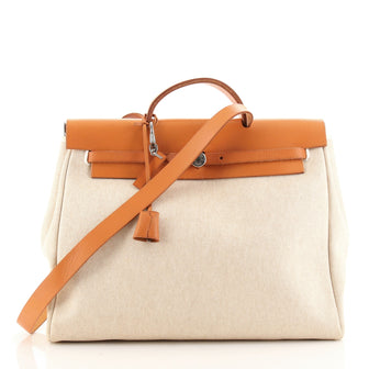 Hermes Herbag Toile and Leather MM
