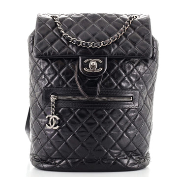 Chanel Mountain Backpack Quilted Glazed Calfskin Large