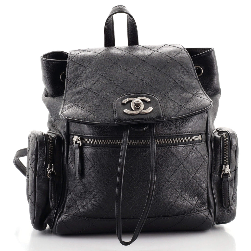 Pre-owned Chanel Calf Cuba Pocket Backpack