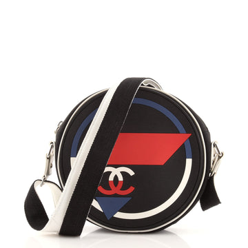 Chanel Airlines Round Crossbody Bag Canvas and Rubber