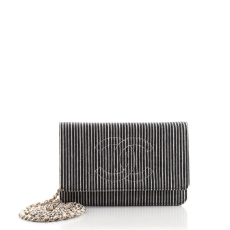 Chanel Timeless Wallet on Chain Striped Denim