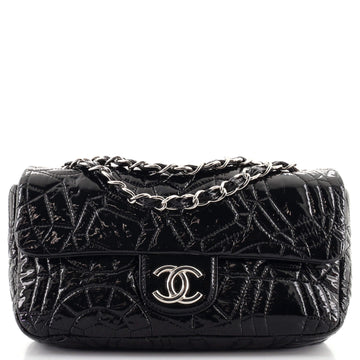 Chanel Graphic Edge Flap Bag Quilted Patent Vinyl Medium