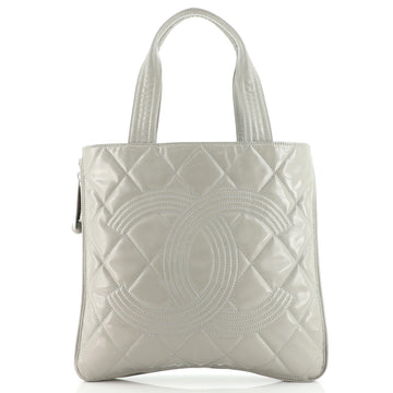 Chanel Expandable CC Shopping Tote Quilted Patent Medium