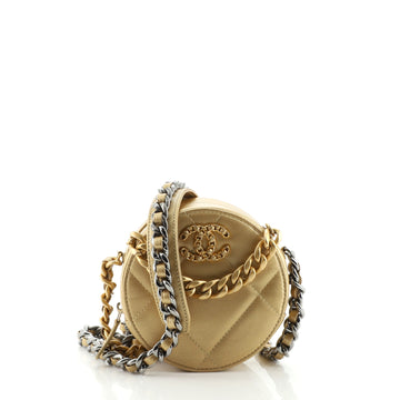 Chanel 19 Round Clutch with Chain Quilted Lambskin
