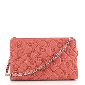 Chanel Lucky Symbols Pochette Embossed Quilted Lambskin Small