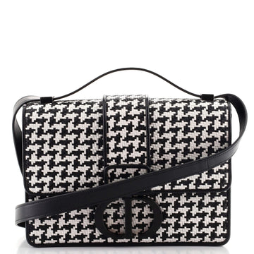 Christian Dior 30 Montaigne Flap Bag Houndstooth Braided Leather
