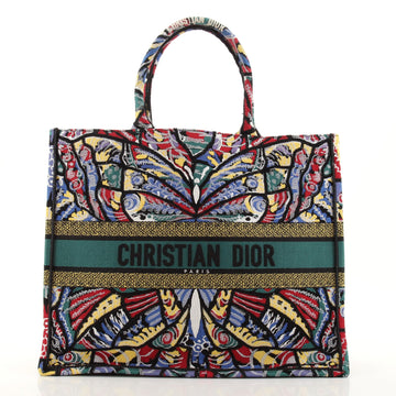 Christian Dior Book Tote Embroidered Canvas
