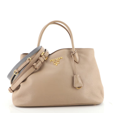 Prada Dual Strap Convertible Open Tote Vitello Daino Medium
