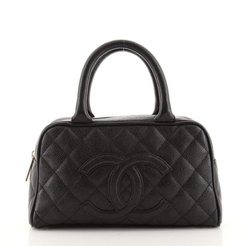 Chanel Timeless CC Bowler Bag Quilted Caviar Small