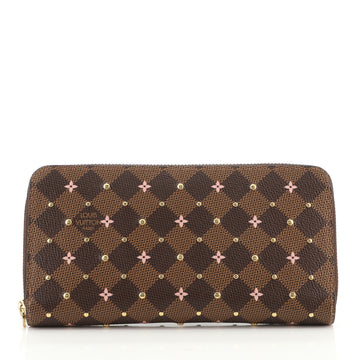 Louis Vuitton Zippy Wallet Flower Printed Studded Damier