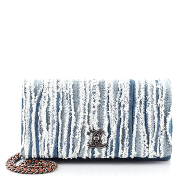 Chanel CC Chain Flap Bag Fringe Denim Medium