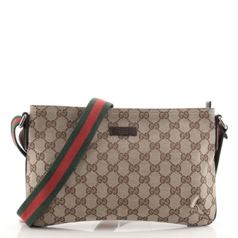 Gucci Web Strap Messenger Bag GG Canvas Small