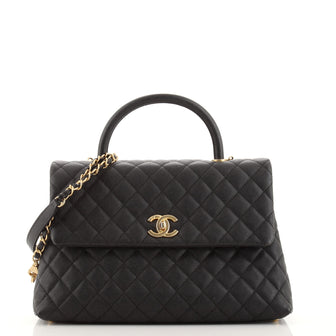 Chanel Coco Top Handle Bag Quilted Caviar Medium