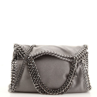 Stella McCartney Falabella Fold Over Crossbody Bag Shaggy Deer Mini