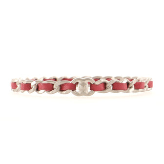 Chanel Interwoven Chain CC Turnlock Bracelet Metal and Leather
