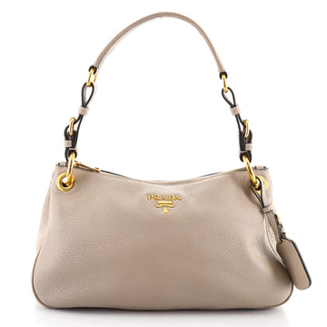 Prada Belted Zip Shoulder Bag Vitello Daino Medium