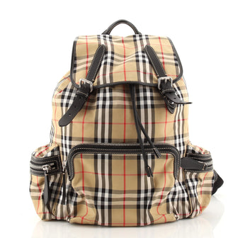 Burberry Rucksack Backpack Vintage Check Nylon Medium