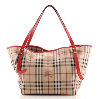 Burberry Canterbury Tote Haymarket Coated Canvas Small