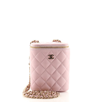 Chanel Vertical Classic Vanity Case with Chain Quilted Caviar Small