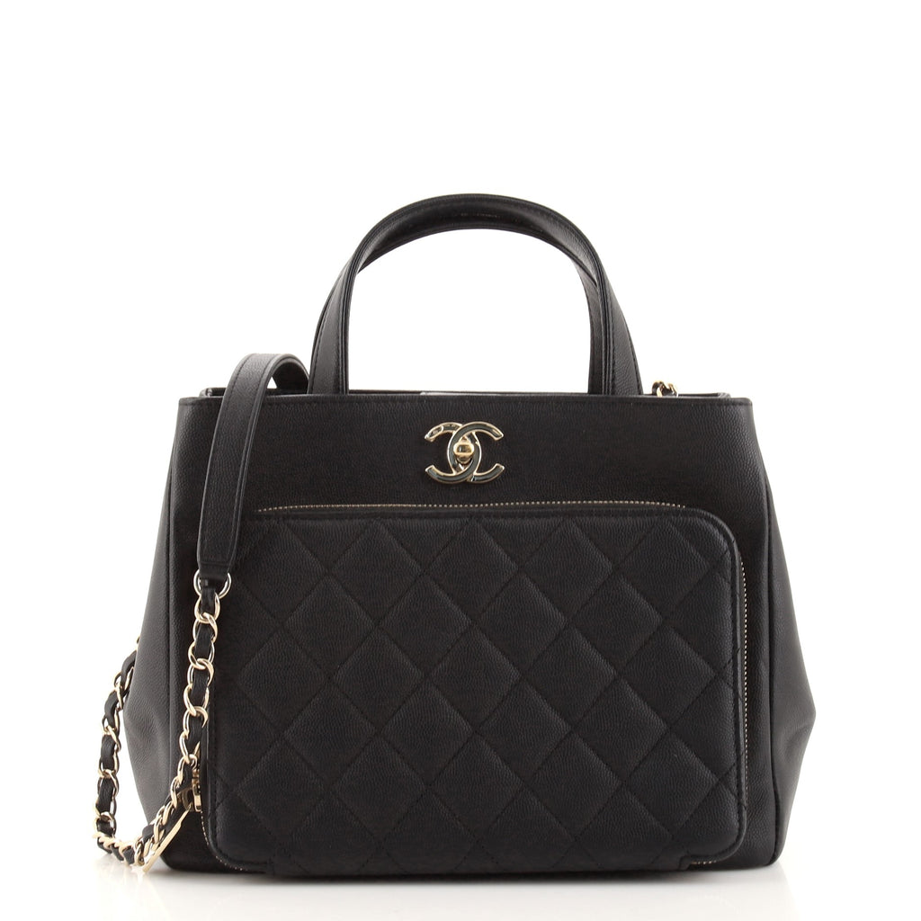 Chanel Business Affinity Tote Quilted Caviar Small Black 114532120