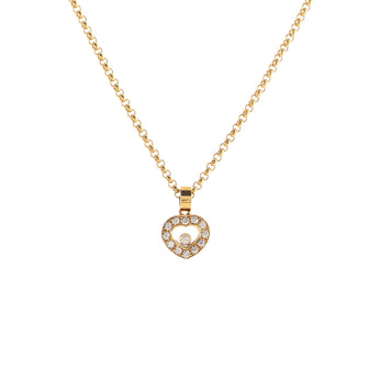 Chopard Happy Diamonds Heart Pendant Necklace 18K Yellow Gold and Diamonds